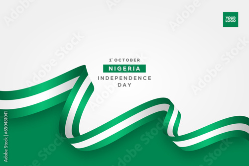 Nigeria independence day with flag background 1st october