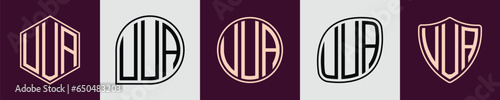 Creative simple Initial Monogram UUA Logo Designs. photo