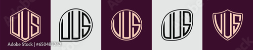Creative simple Initial Monogram UUS Logo Designs.