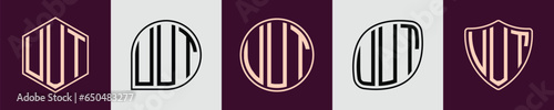 Creative simple Initial Monogram UUT Logo Designs.