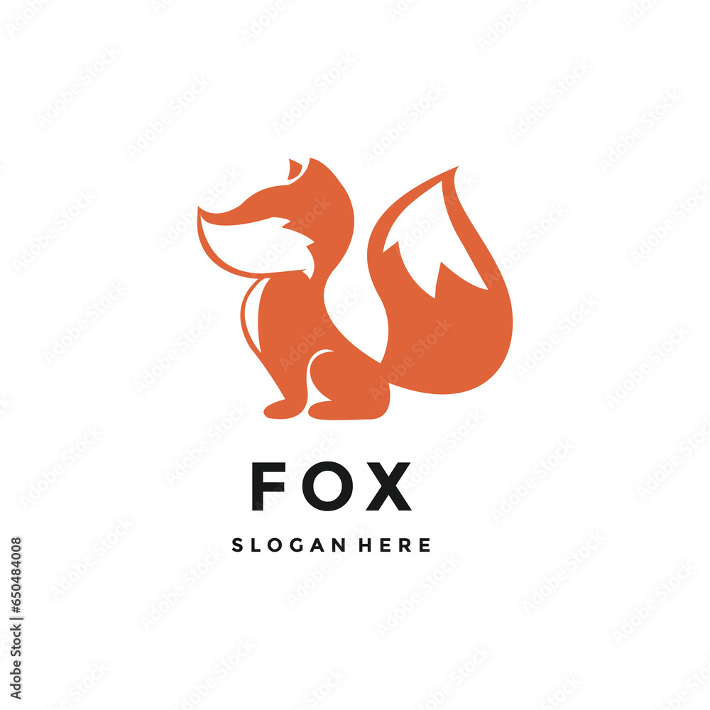 Obraz premium fox modern logo vector