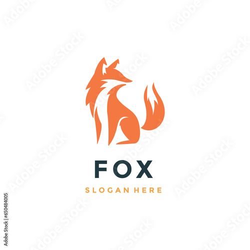 Fototapeta Naklejka Na Ścianę i Meble -  fox modern logo vector