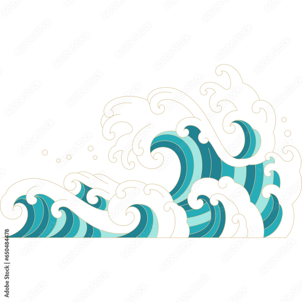 japan ocean wave flat outline design for decorative,printing,tattoo,element,etc japan ocean wave flat outline design for decorative,printing,tattoo,element,etc