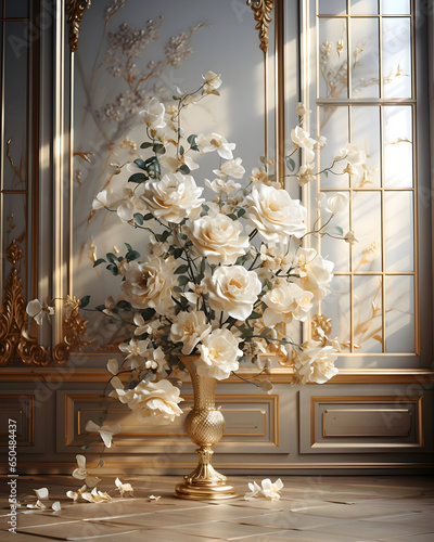An elegant white rose vase is perfect for floral decor.
