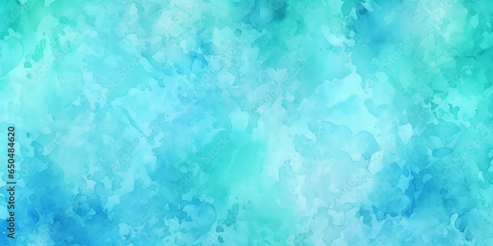 Teal and blue abstract sponge paint watercolor background wallpaper. Aqua color texture, Generative AI  - obrazy, fototapety, plakaty 