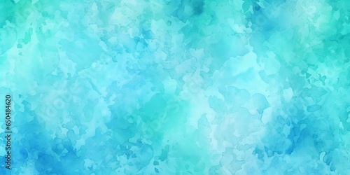 Teal and blue abstract sponge paint watercolor background wallpaper. Aqua color texture, Generative AI  photo