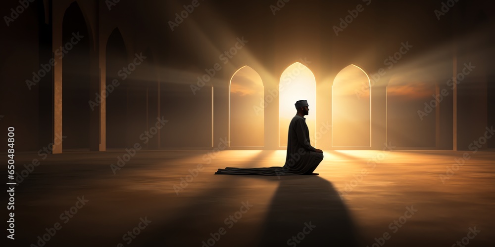 A man praying with copy space background