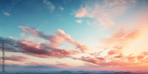 Sunset sky with clouds photo