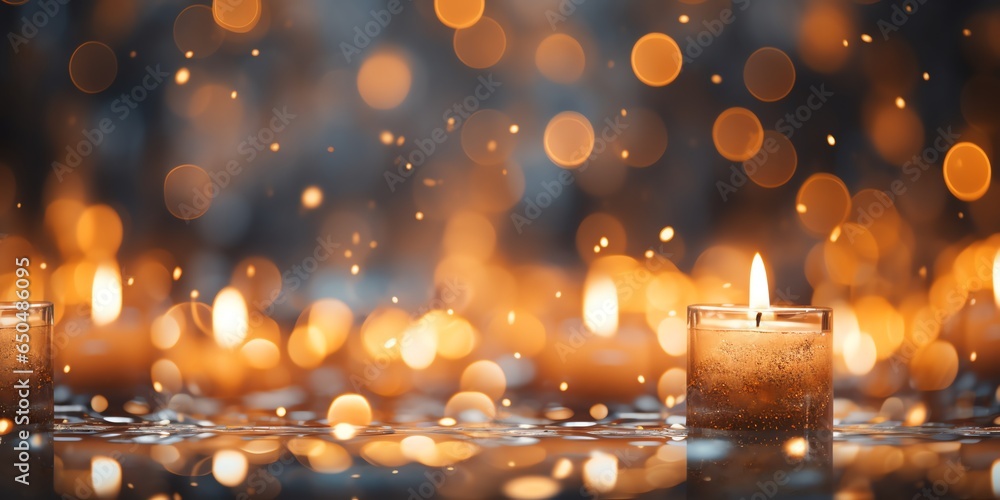 Blurred candles with copy space background Blurred candles with copy space background
