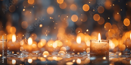 Blurred candles with copy space background
