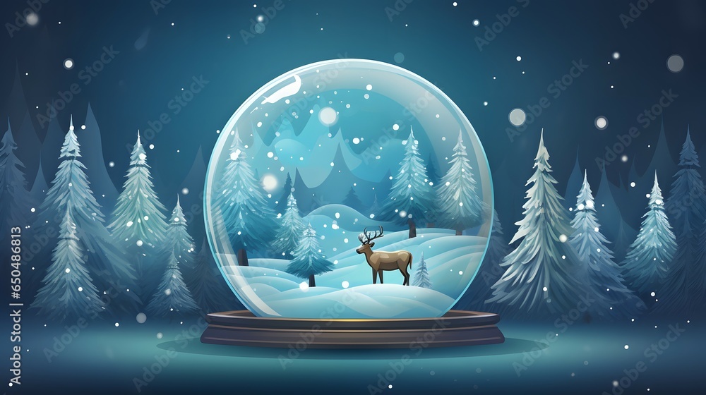 Fototapeta premium christmas background with snow globe
