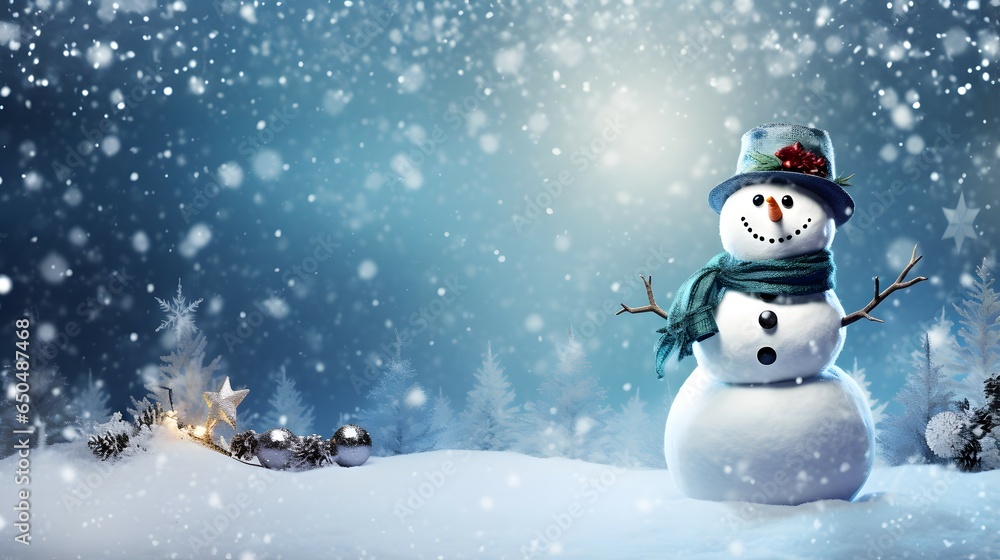 snowman in the christmas snow snowman in the christmas snow