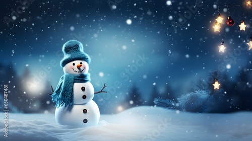 snowman in the christmas snow © Rax Qiu