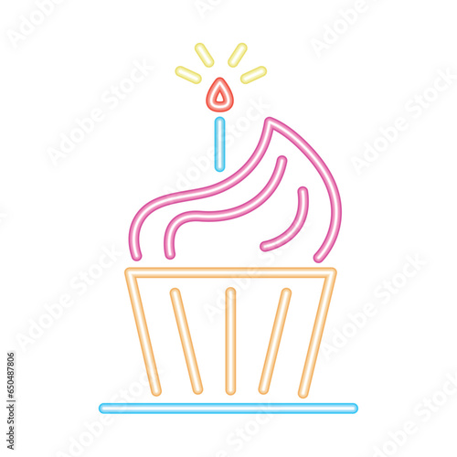 birthday party neon cupcake