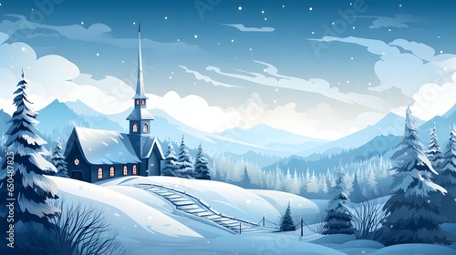 winter landscape with church © Rax Qiu