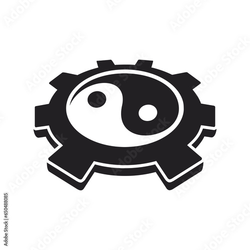 Gear Yin Yang logo design inspiration