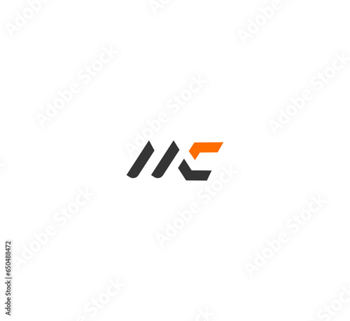 MC, CM letter logo design template elements. Modern abstract digital alphabet letter logo.