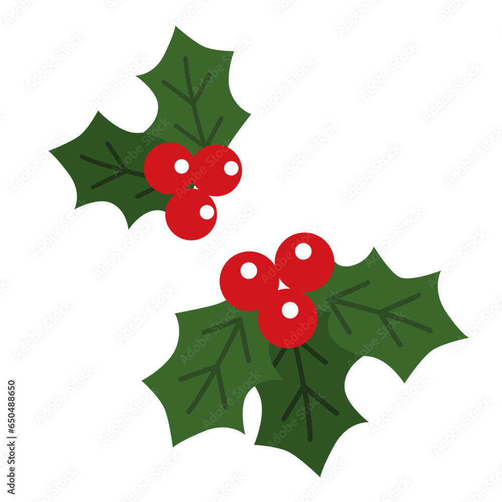クリスマスのヒイラギのイラスト クリスマスのヒイラギのイラスト