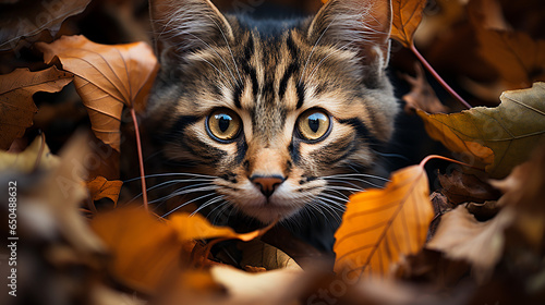 A curious cat picture, a beautiful pet animal background image © iCexpert