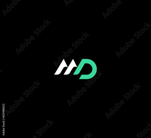 Letter MD, DM logo design template elements. Modern abstract digital alphabet letter logo.