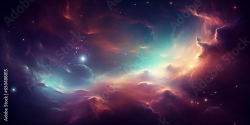 Colorful space galaxy cloud nebula. Stary night cosmos. Universe science astronomy. Supernova background wallpaper  Generative AI 