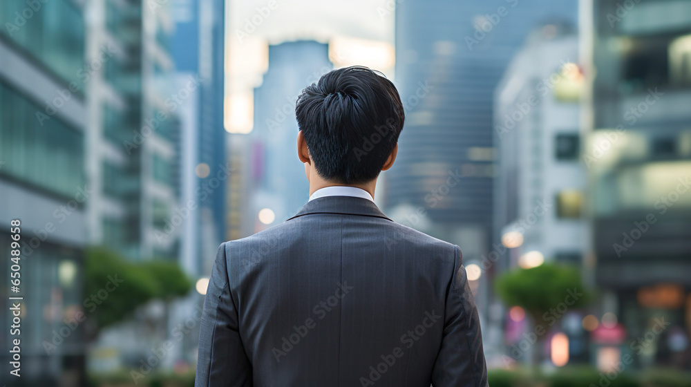 街中のスーツ姿の男性の後ろ姿 Stock Photo | Adobe Stock