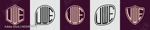 Creative simple Initial Monogram UWE Logo Designs.
