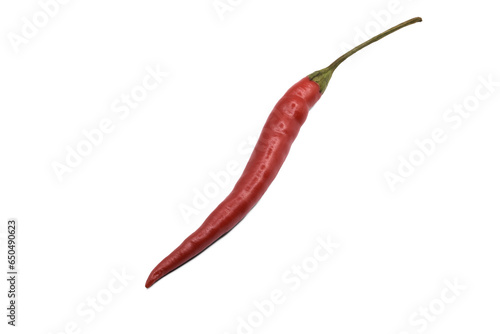 Red chilli pepper isolated on white background.