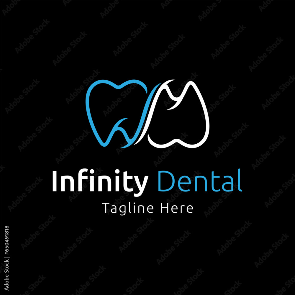 Vector infinity dental care logo design template