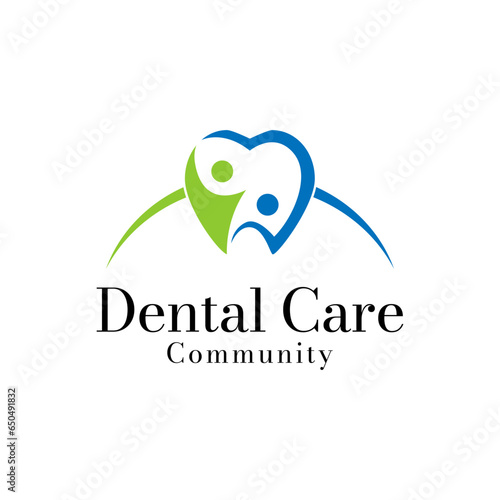 Vector dental care family logo design template