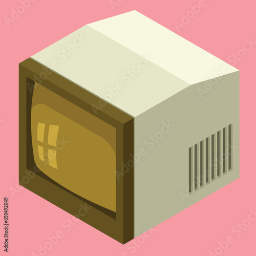 isometric retro tv  isometric vector illustration 3Dvector pro illustration photo