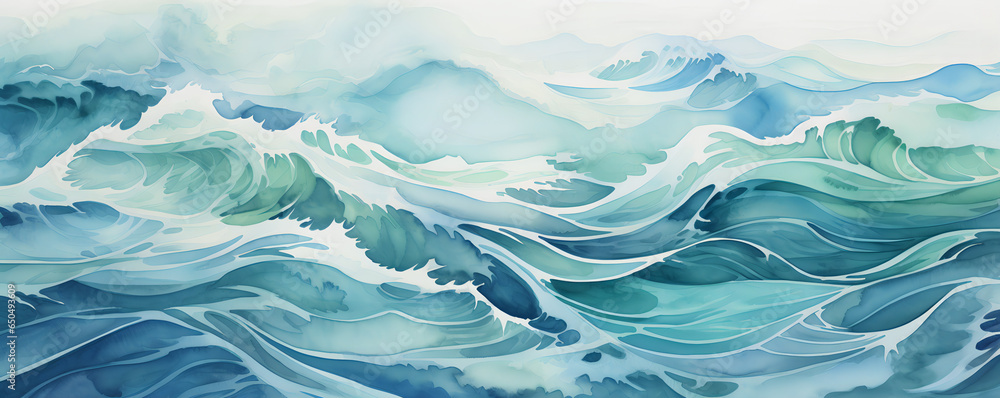 Abstract Ocean Waves Background, Sunset on sea, high tidal waves, duotone, blue and orange - The Abstract Wave Series Abstract Ocean Waves Background, Sunset on sea, high tidal waves, duotone, blue and orange - The Abstract Wave Series