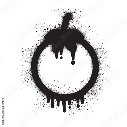 Tomato icon graffiti with black spray paint