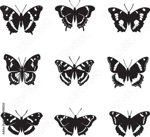 Admiral Butterfly vector silhouette