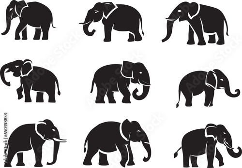Photography Asian Elephant vector silhouette