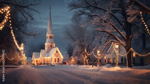 church in christmas winter