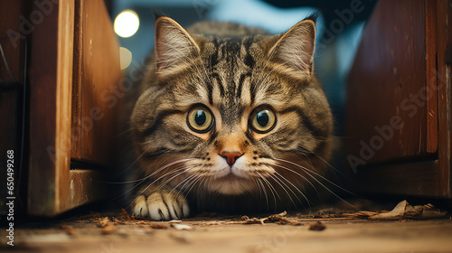 Slika na platnu A curious cat picture, a beautiful pet animal background image
