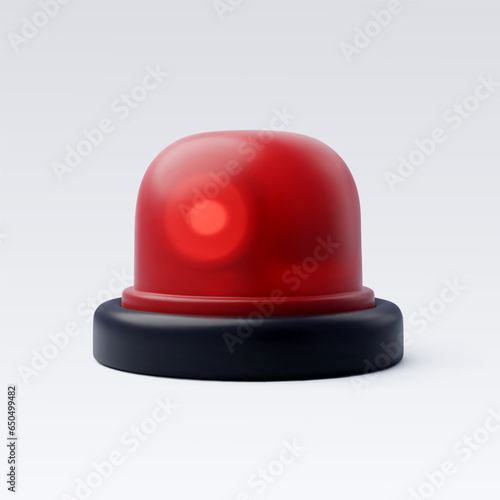 3d Vector Police Flasher siren car top light, Law and fairness concept.