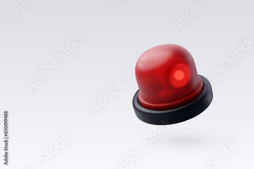 3d Vector Police Flasher siren car top light, Law and fairness concept.