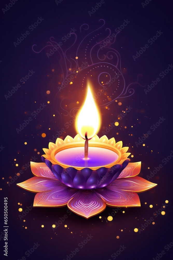 Diwali Poster Design the Oil Lamps Lit with Burning Diya Festival of lights generative ai Diwali Poster Design the Oil Lamps Lit with Burning Diya Festival of lights generative ai