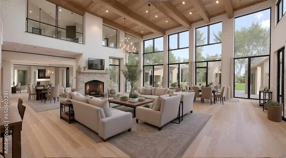 Interior of a beautiful modern living room in a new luxury house in ...