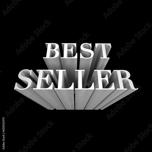 3d render of a promotional sign best seller on black