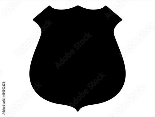 Police badge silhouette vector art white background