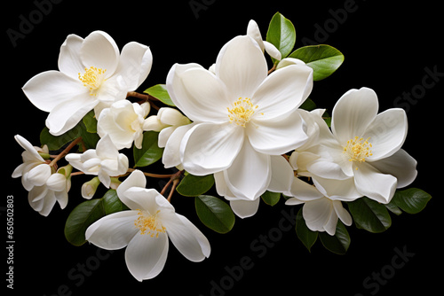 frangipani flower isolated on black © Nature creative