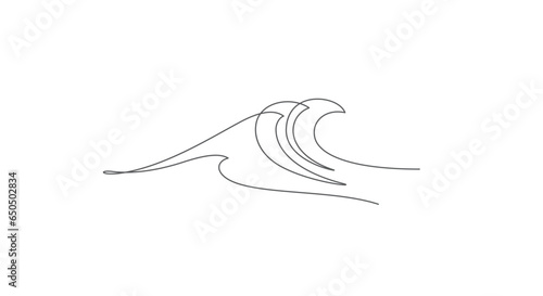 ocean sea wave one line minimalism concept thin line