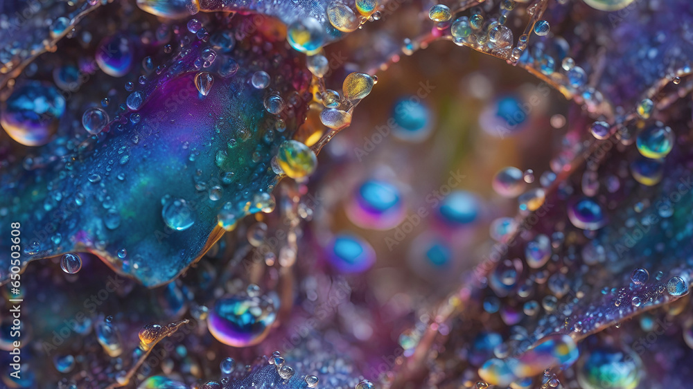 close up of rainbow water drops close up of rainbow water drops