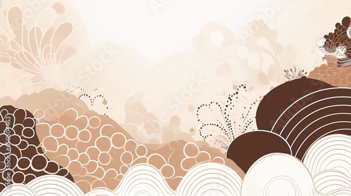 organic asian japanese line wave pattern oriental pattern traditional copy space with white background