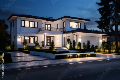 Luxurious new construction home. Dream Home, Luxury House. Beautiful Modern Home Exterior © Rangga Bimantara