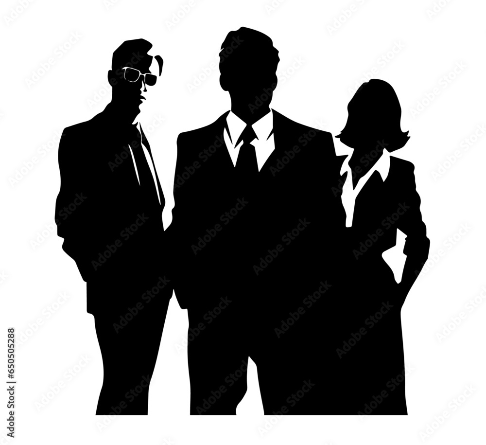 Business people, set of vector silhouettes
