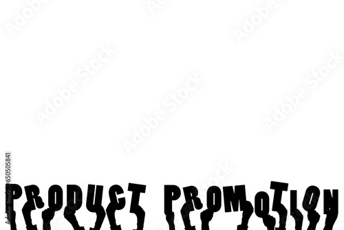 Digital png illustration of hands with product promotion text on transparent background